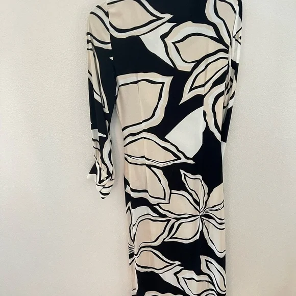 ZARA BLOGGER FAVORITE FLORAL PRINT SHIRT DRESS ECRU / BLACK 2298/085